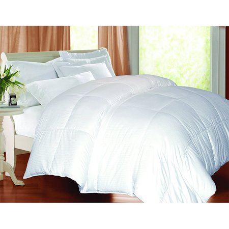 KATHY IRELAND 1000 TC Cotton Blend Swiss Dot Down Fiber Comforter, White, Full/Queen KI021243